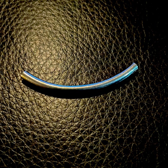 Sterling Silver 26x3.2mm Curved Tube Noodle Pendant with 2-2.5mm Hole - Picture 1 of 1